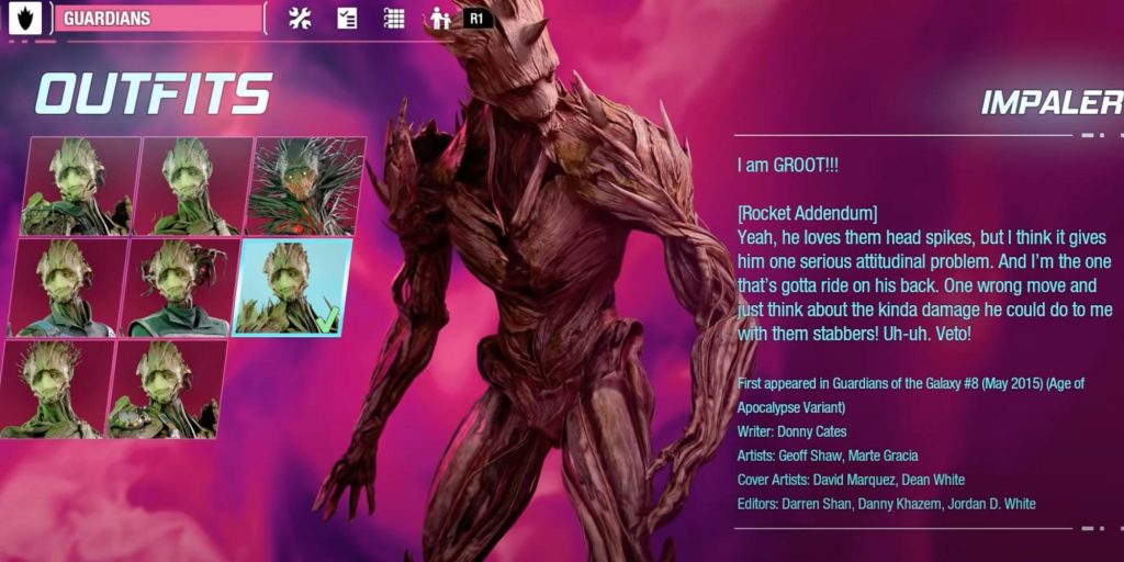 Marvel's Guardians of the Galaxy Groot Impaler Outfit