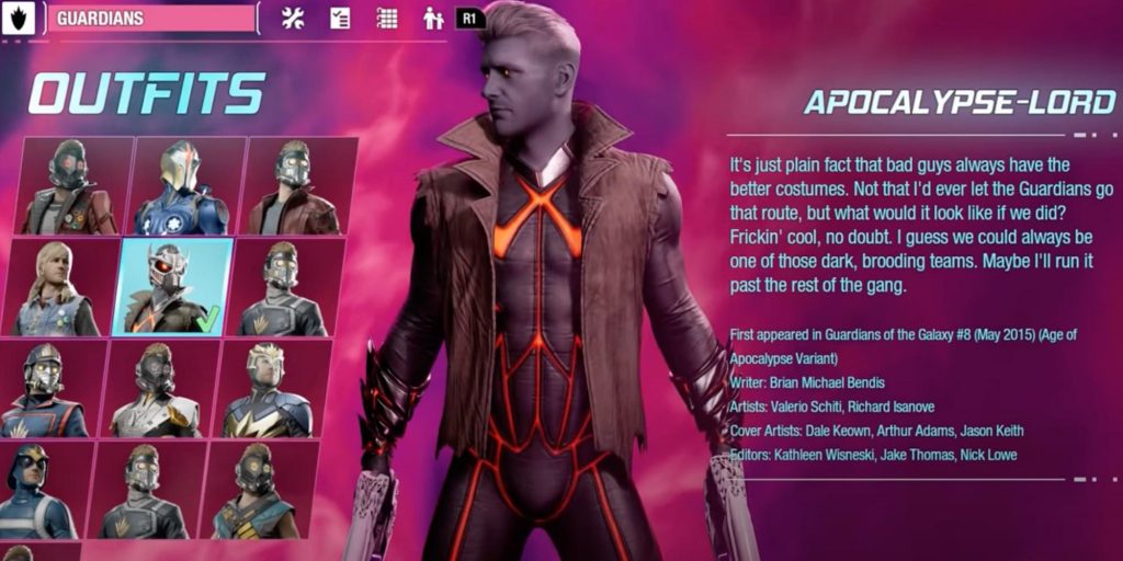 Marvel's Guardians of the Galaxy Star-Lord Apocalypse Horsemen Outfit