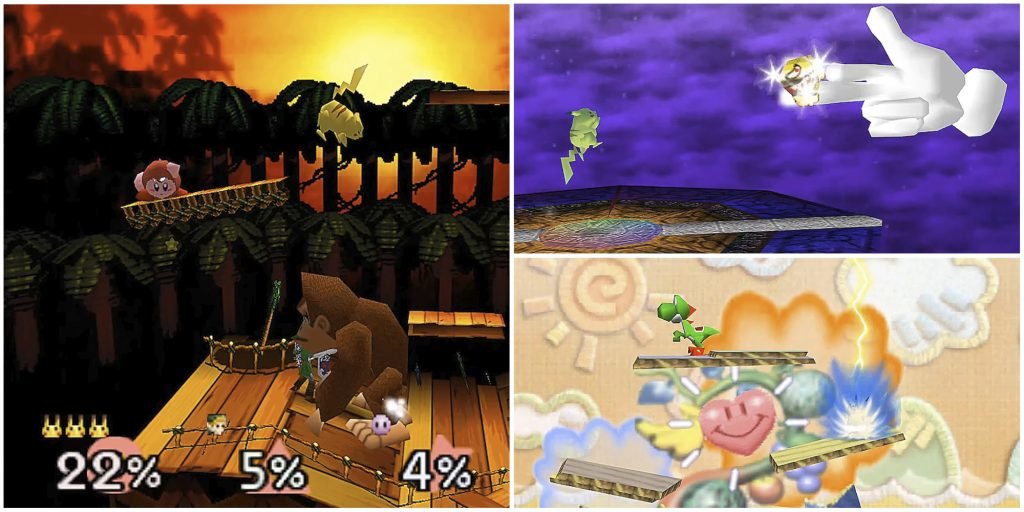 Super Smash Bros Gameplay Donkey Kong Kirby Pikachu Link and Final Boss