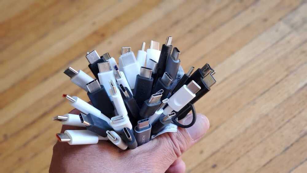 Collection of USB-C to USB-A cables