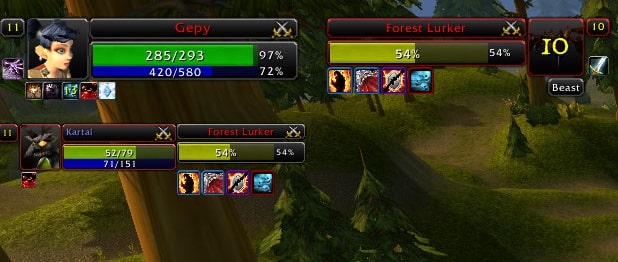 Two health bars in a World of Warcraft Classic HUD are shown as part of the Z.Perl add-on.