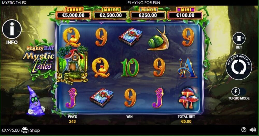 Mighty Hat Mystic Tales slot reels by Playtech