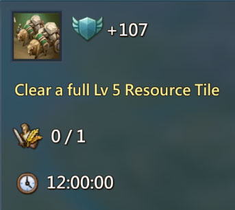 Clear Level 5 Resource Tile 107 Points