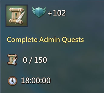 Complete Admin Quests 102 Points