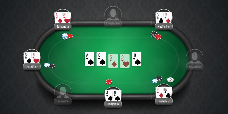 Five People Play Online Poker