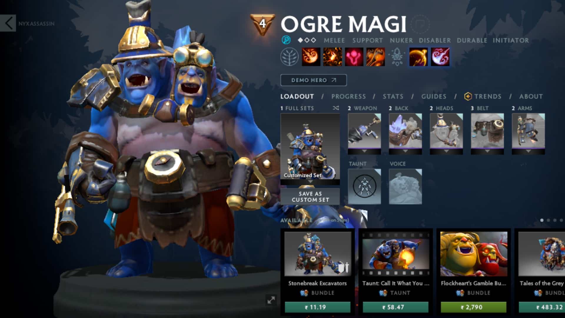 Ogre Magi helps Centaur Warrunner stun enemies by using Fireblast