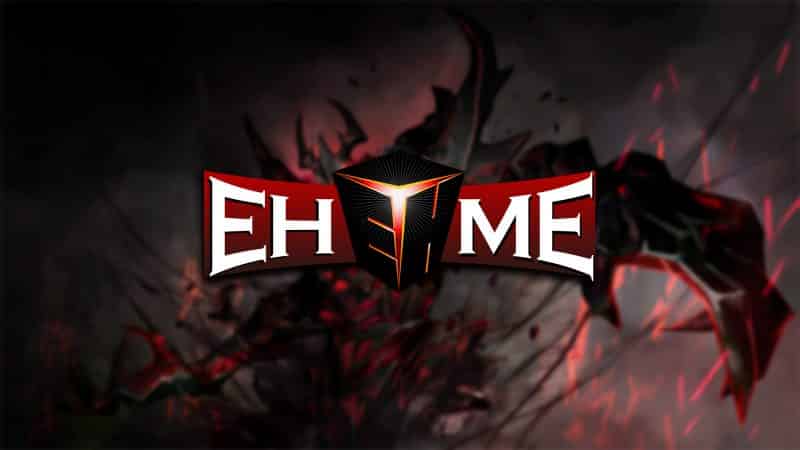 The EHOME Dota 2 team logo with a monster behind it