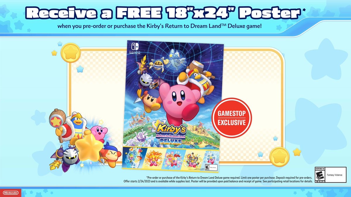 Kirby's Return to Dream Land Deluxe pre-order bonus GameStop