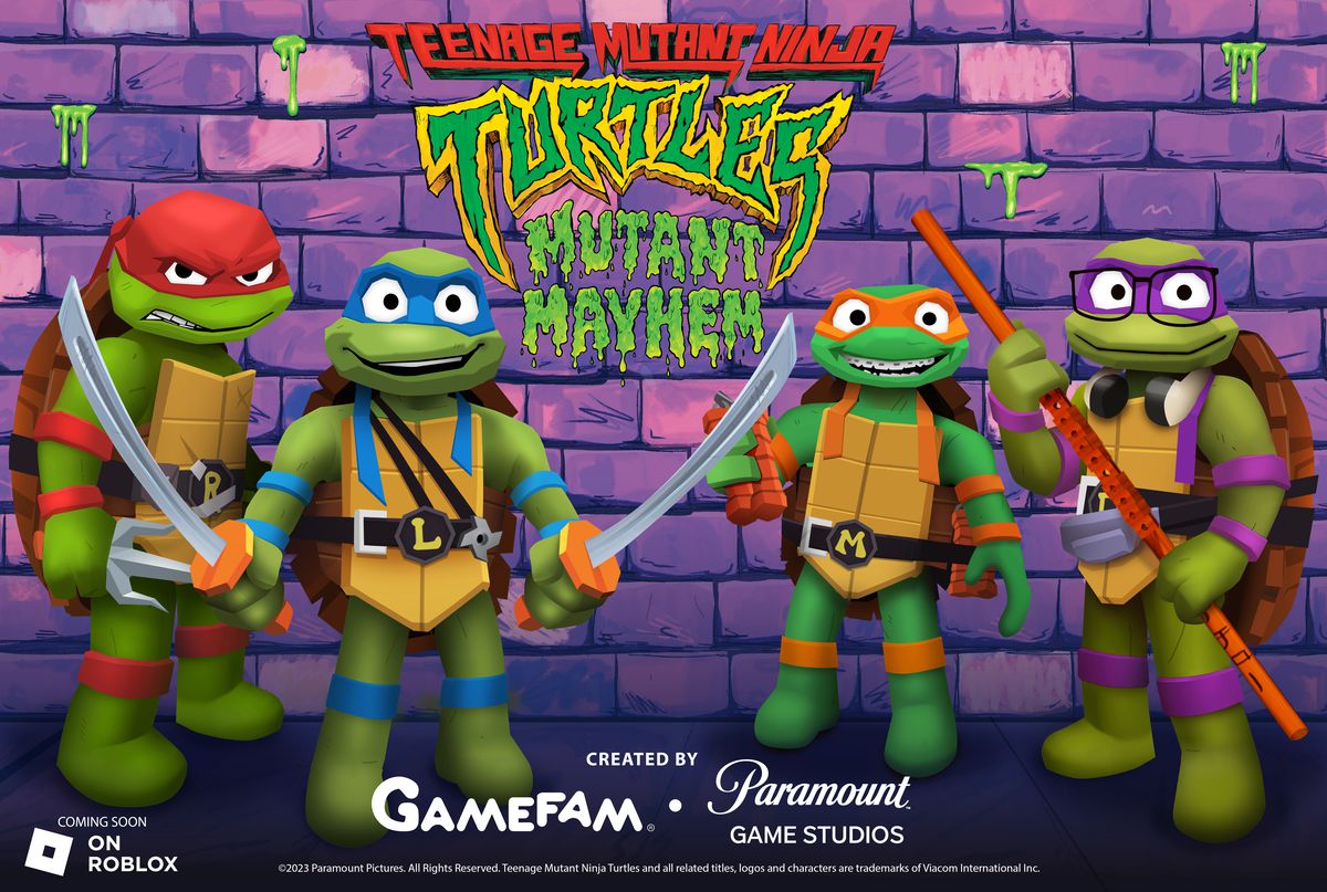 Artwork of Teenage Mutant Ninja Turtles: Mutant Mayhem, as seen in Roblox