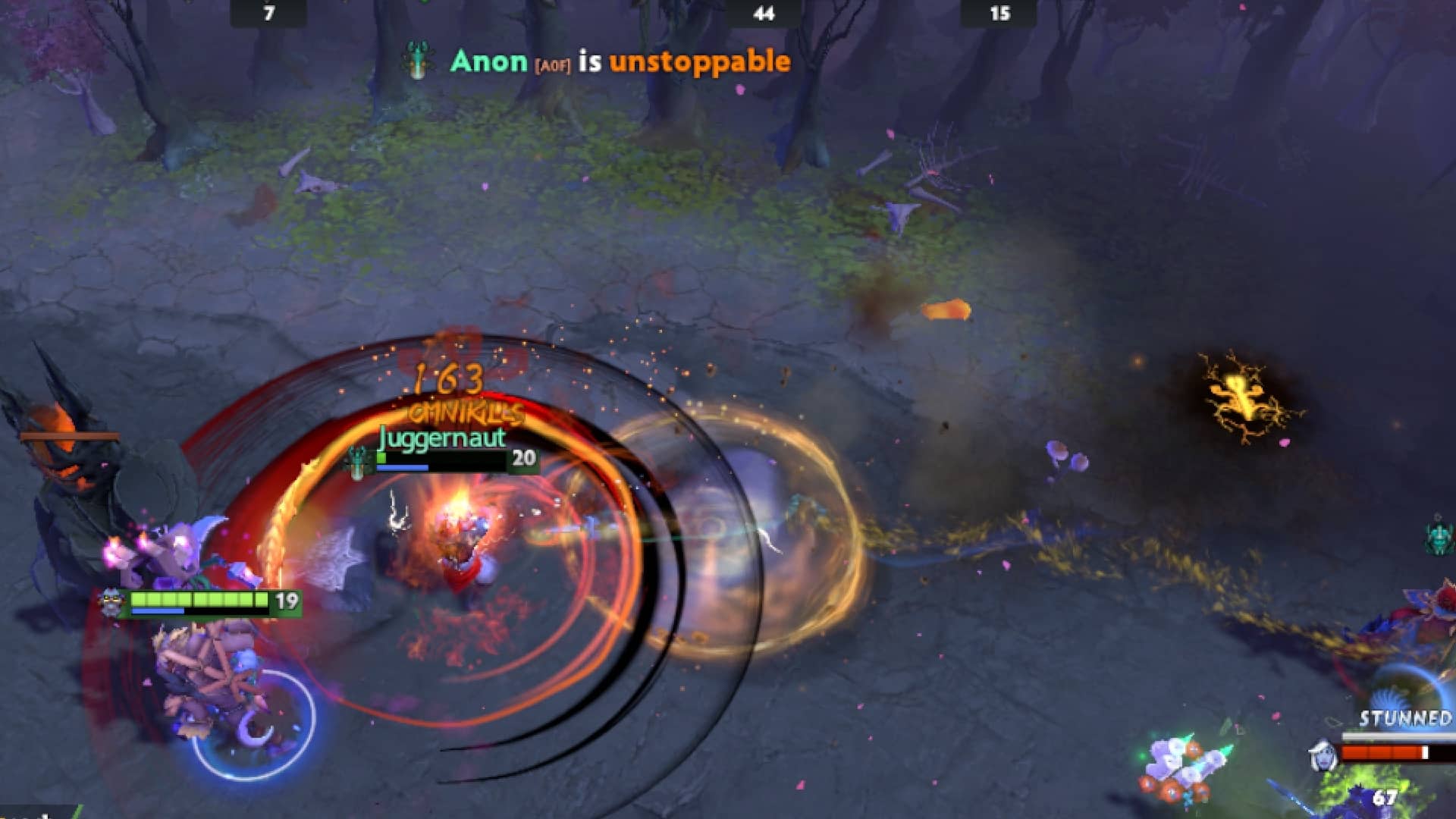 Witch Doctor stun enemies to let Juggernaut hit his opponents