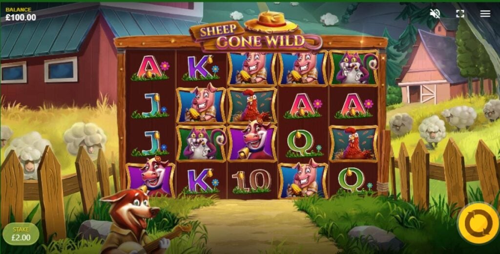 Sheep Gone Wild slot reels by Red Tiger