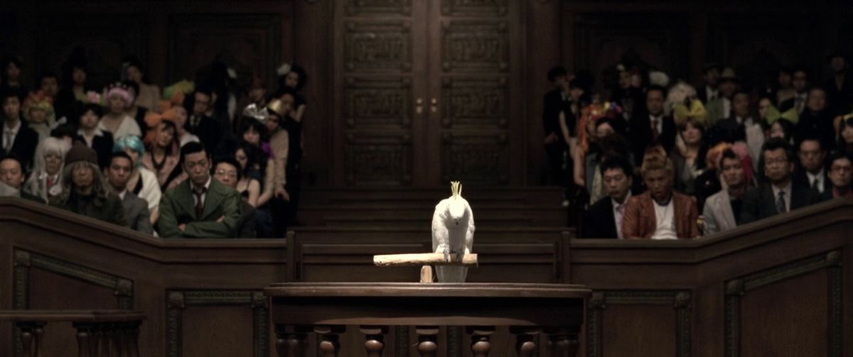 A parrot is put on the witness stand in the live-action adaptation of Ace Attorney