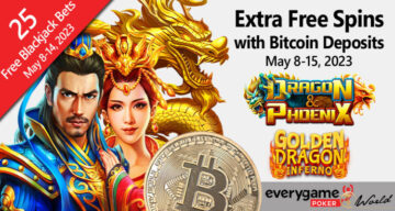 Everygame Poker Offers 90 Free Spins for Bitcoin Deposits from May 8-May 15, 2023