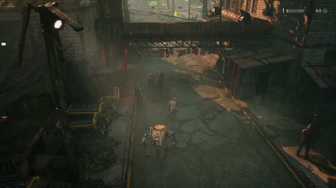 Miasma Chronicles review screenshot, showing a post-apocalyptic town.