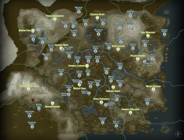 Shrine map and locations for Zelda: Tears of the Kingdom