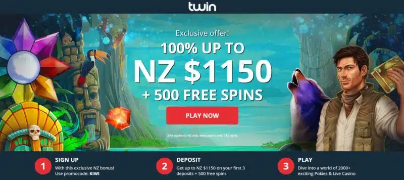 Twin casino exlcusive bonus offer.