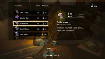 Where to find and farm Puffshroom in Tears of the Kingdom (TotK)