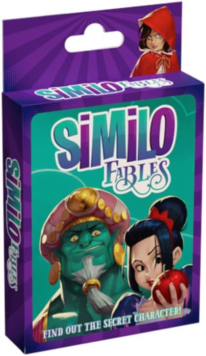 The box for Similo Fables, which shows two characters on the cover (a genie and someone holding a very red fruit) and prompts you to find out the secret charafcter.