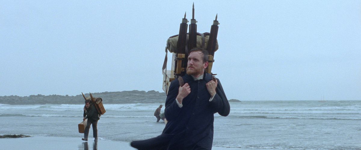 Elliott Crosset Hove as Danish&nbsp;priest Lucas landing on the shores of Iceland in Godland.