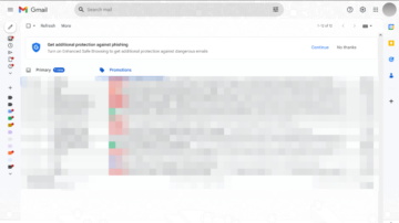 Gmail wants you to turn on Enhanced Safe Browsing mode