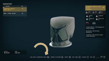 How to equip and hide a helmet in Starfield