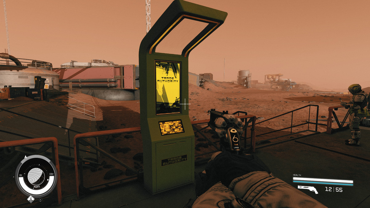 The Trade Authority Kiosk on Mars in Starfield