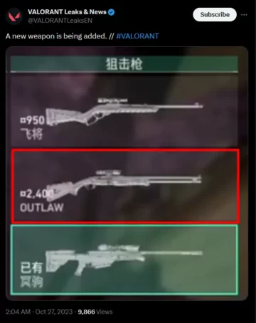 Leaks Reveal New Weapon ‘Outlaw’ Coming To Valorant