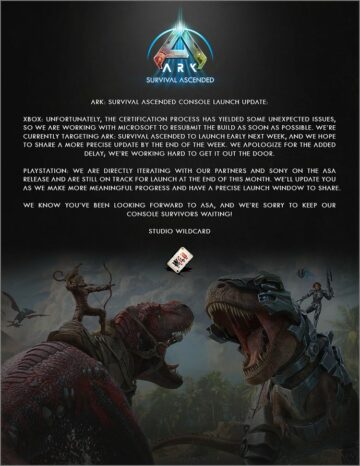 Ark: Survival Ascended's Xbox Series X/S release gets another last-minute delay
