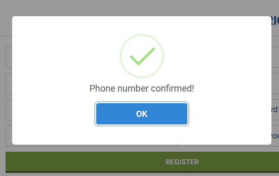 Confirming your phone number on 1xbet 2
