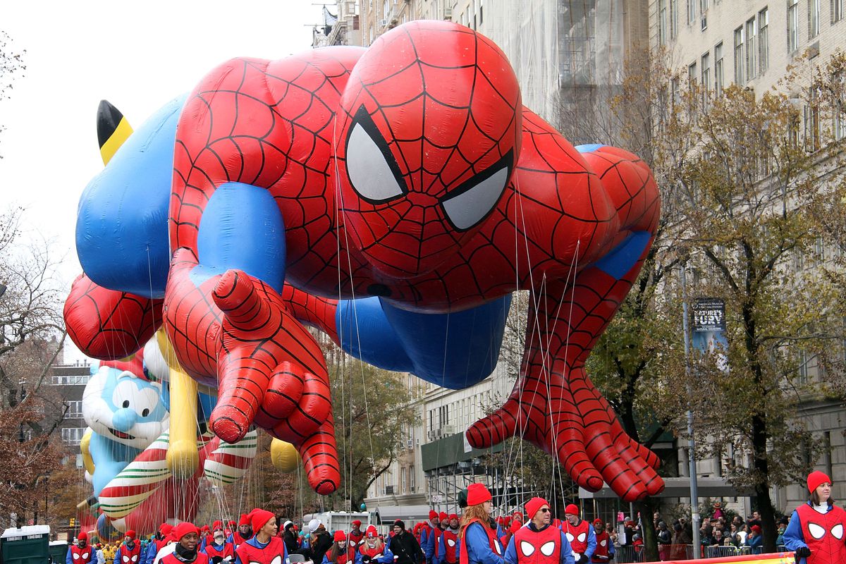 The Spider-Man balloon at the 88th Annual Macy’s Thanksgiving Day Parade
