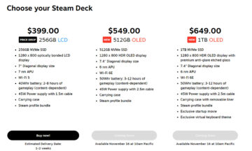 Valve อัพเกรด Steam Deck ด้วยหน้าจอ OLED แบตเตอรี่ใหญ่ขึ้น พื้นที่จัดเก็บมากขึ้น