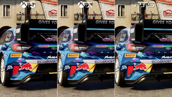 three-way ea sports wrc comparison between xbox series x, series s and ps5
