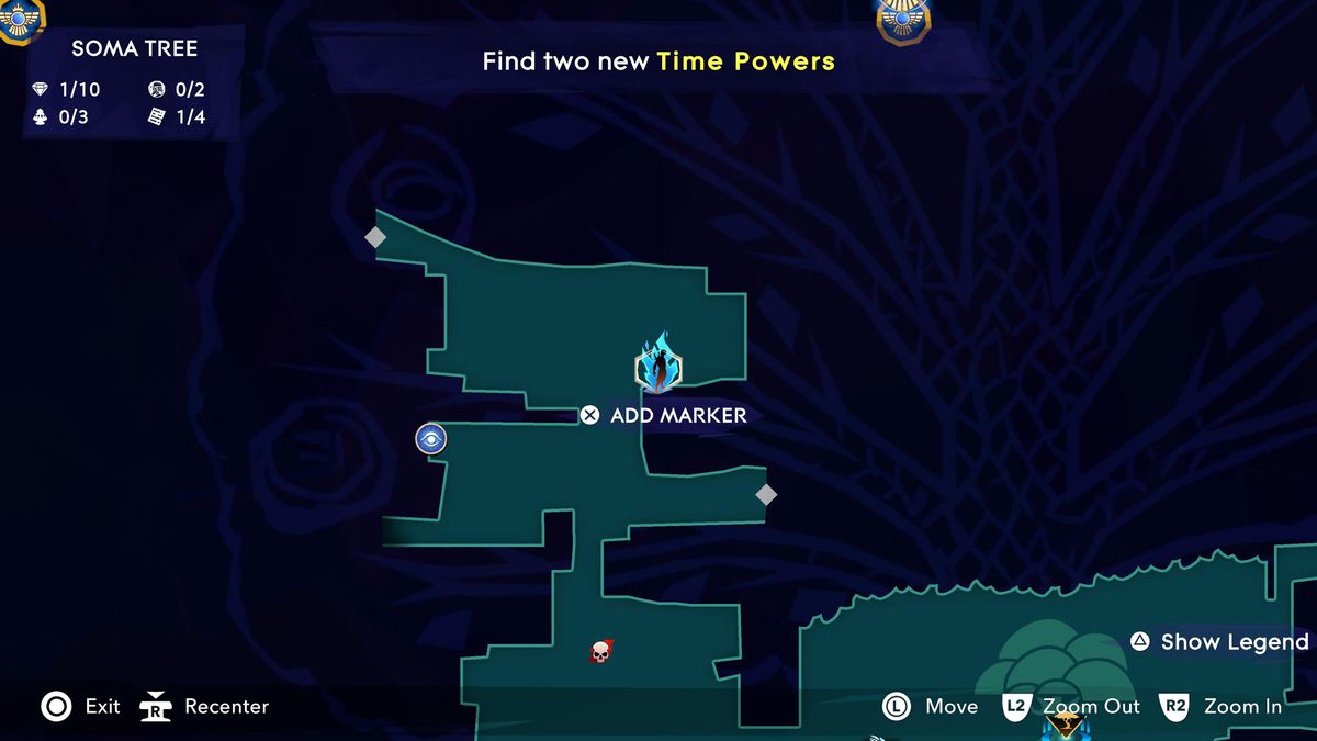 A map shows the location of the Elusive Water amulet in Prince of Persia The Lost Crown.