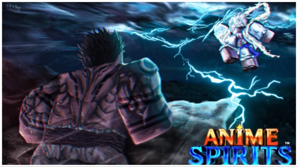 the image shows a roblox avatar of sukuna and luffy in a heated battle with sukunas back to the viewer showing his black tattoos and luffy in the air in his gear 5 form