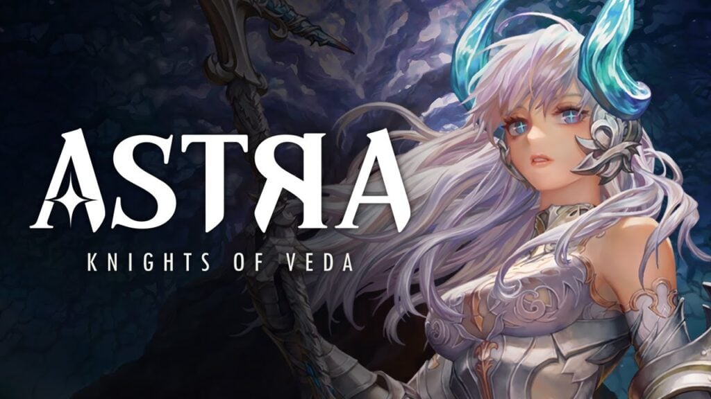 featured image for our news on The ASTRA teaser. It features goddess Veda with purple hair and a purple dress.