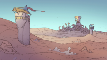 Survive a harsh world in the demo for a city builder that looks like a Moebius drawing come to life