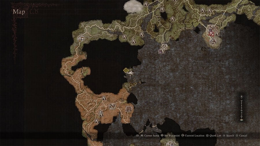 A map showing players Where To Find Wyrmfire Dragonforge so they can Enhance items to level 4