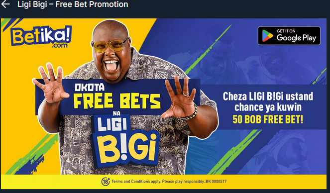Ligi Bigi- Free Bet promotion
