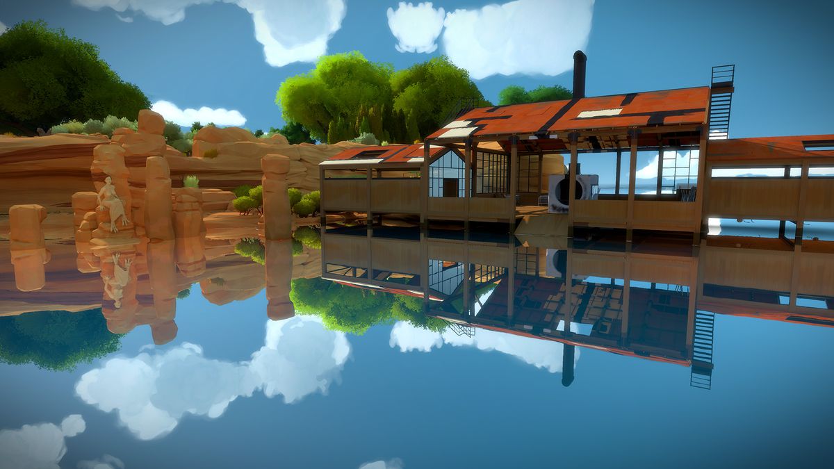 The Witness - sandstone and boathouse