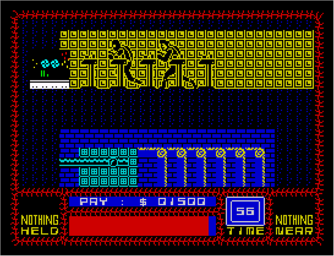 A ninja moves through a level in this screen from Saboteur.