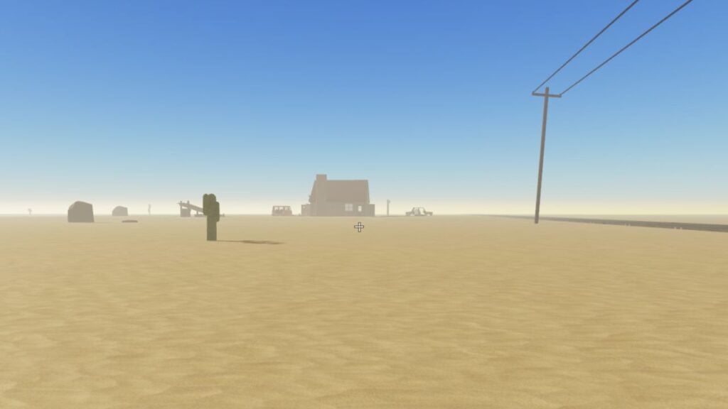 A Dusty Trip에서 돌연변이를 죽이는 방법에 대한 가이드의 특집 이미지입니다. 게임에서는 사막에 있는 집을 보여줍니다.