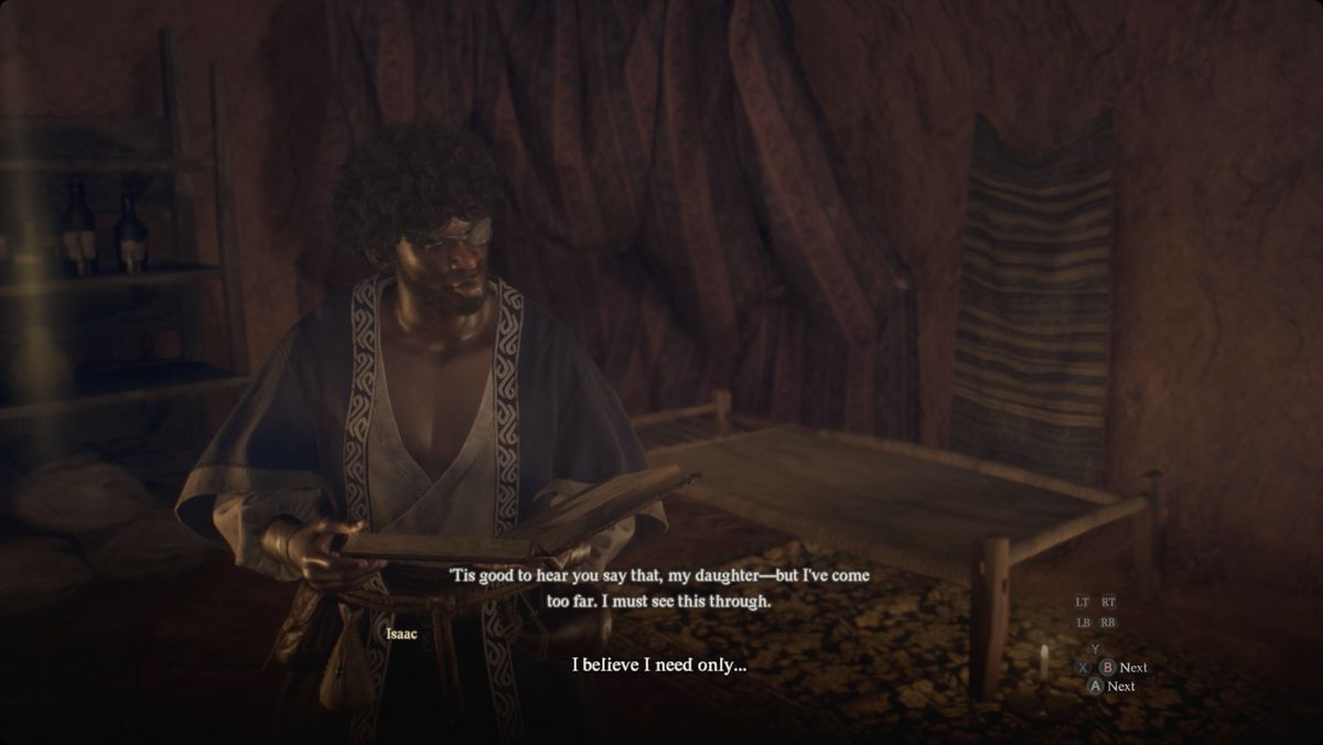 Dragon’s Dogma 2 Isaac during the “Short-Sighted Ambition” quest