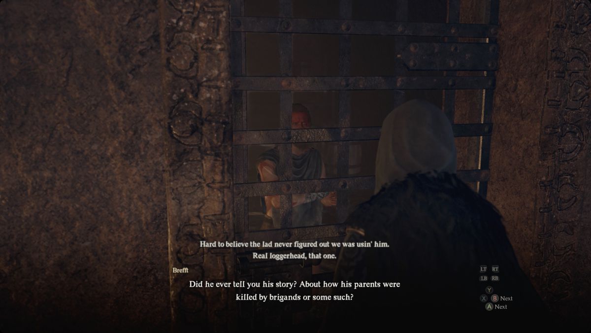 Dragon’s Dogma 2 speaking to Brefft in the Battahl Gaol