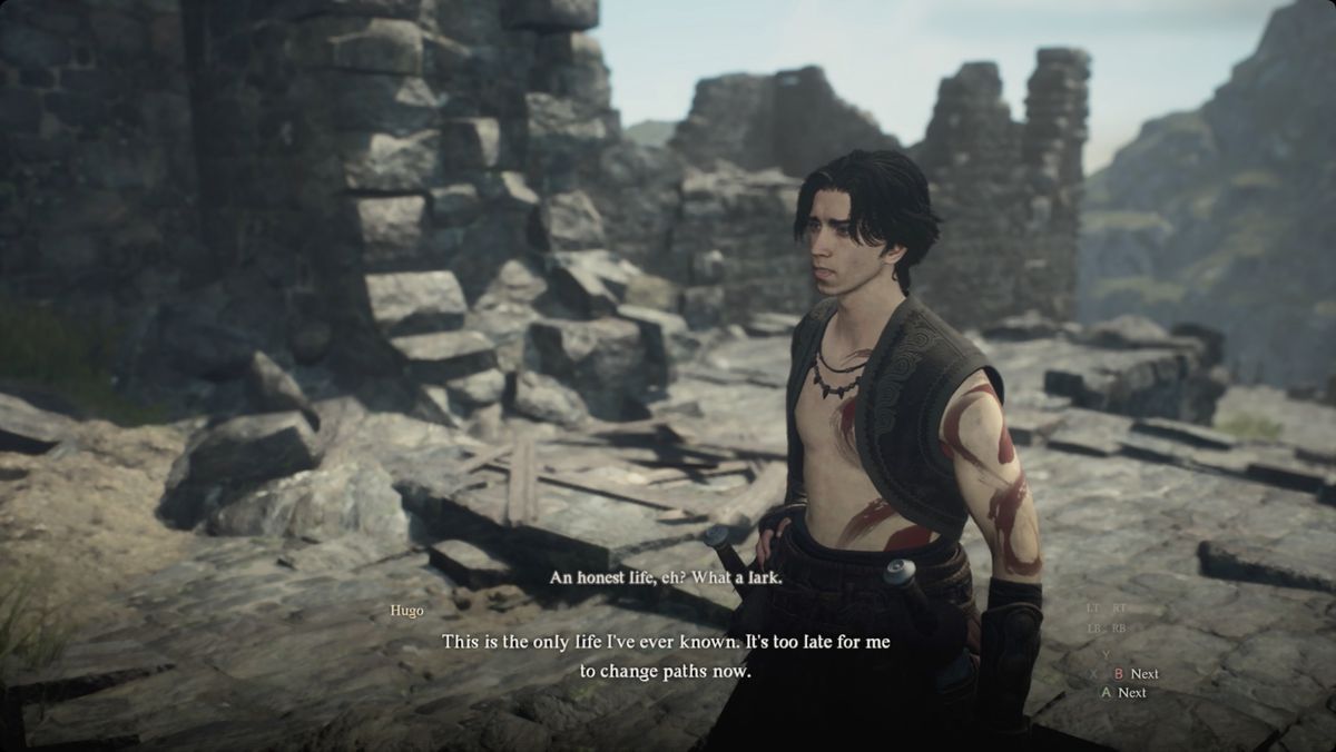 Dragon’s Dogma 2 Hugo at the end of “Off the Pilfered Path”
