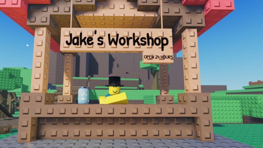 Feature image for our Sol's RNG gauntlets guide. It shows Jake's Workshop in-game.